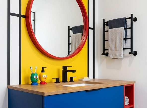 Vivid and unconventional bathroom interior design concept